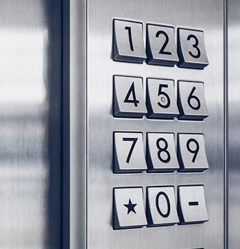 an elevator with buttons and numbers on it